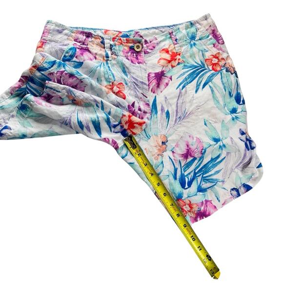 Tommy Bahama Linen Bermuda Shorts 8 Valentina Villa 9" Hawaiian Floral Coastal - Picture 7 of 12